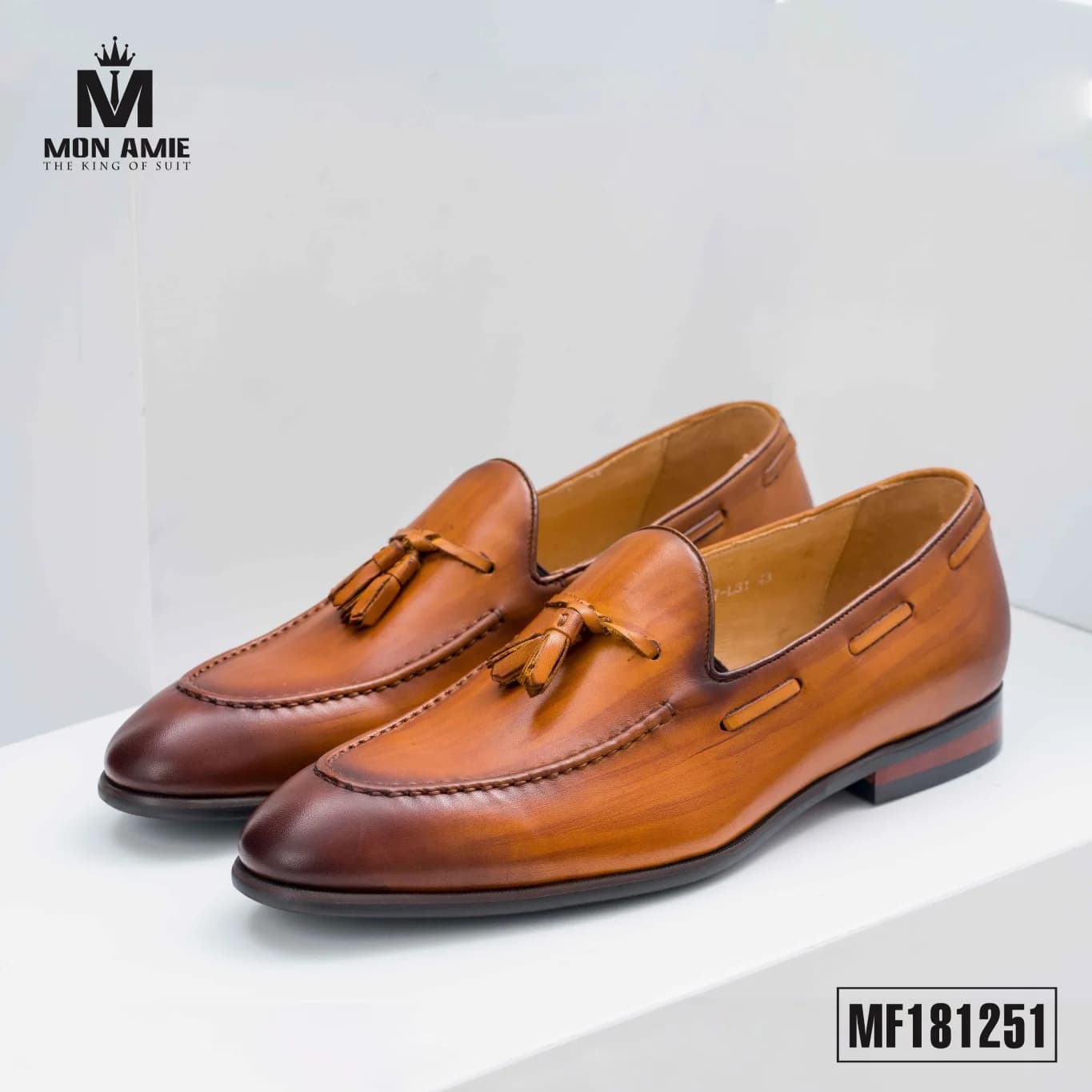 Giày Lười Loafer Tassel Nâu Cognac