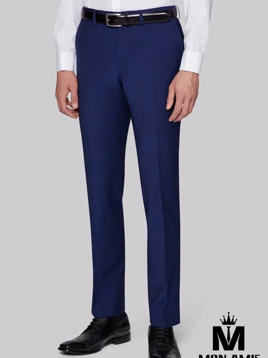 Quần Tây Xanh Royal Cobalt Ống Côn Ôm