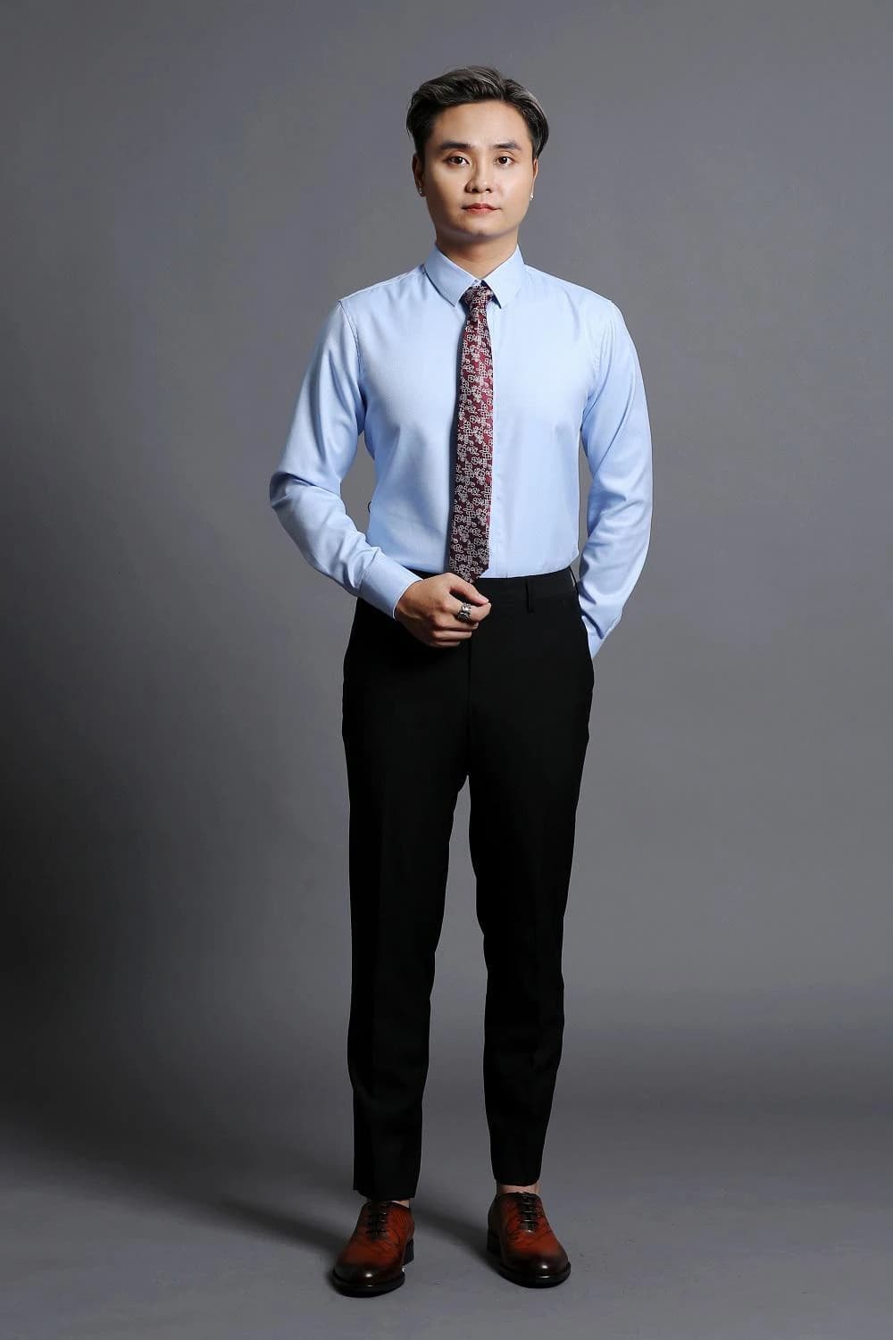 Sơ Mi Thiên Thanh Trơn Mịn