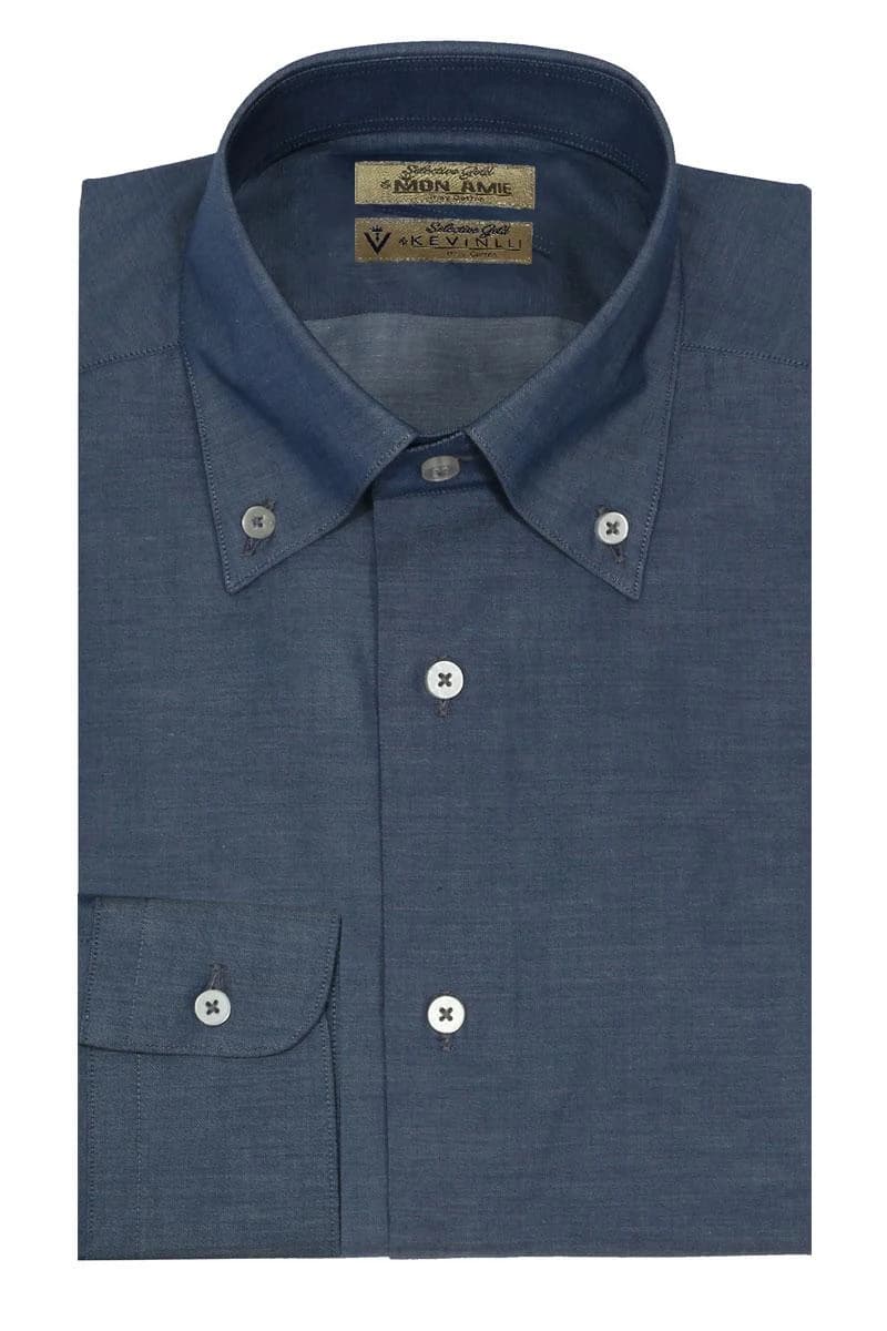 Sơ Mi Chambray Xanh Đá