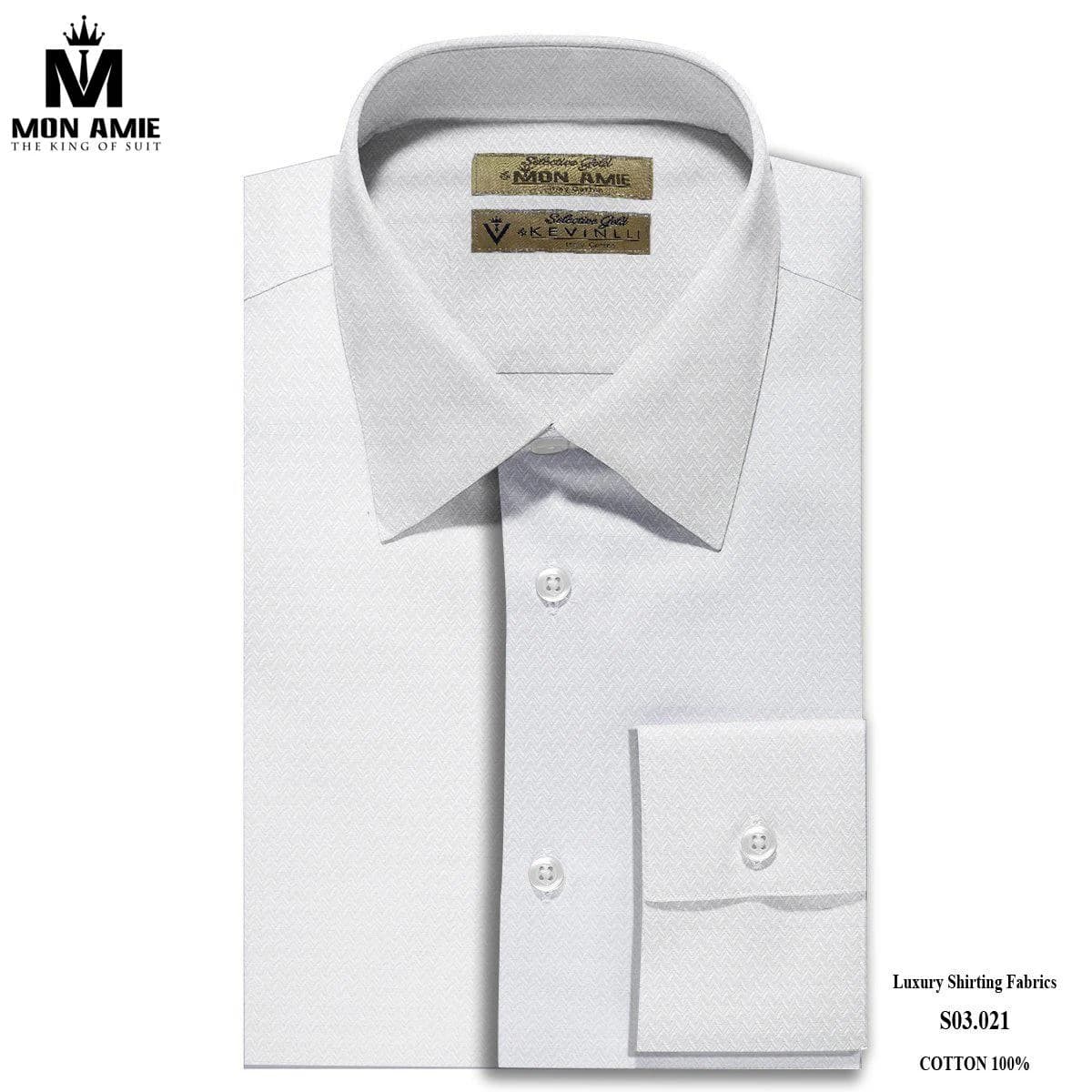 Sơ Mi Trắng Dệt Nổi Chevron