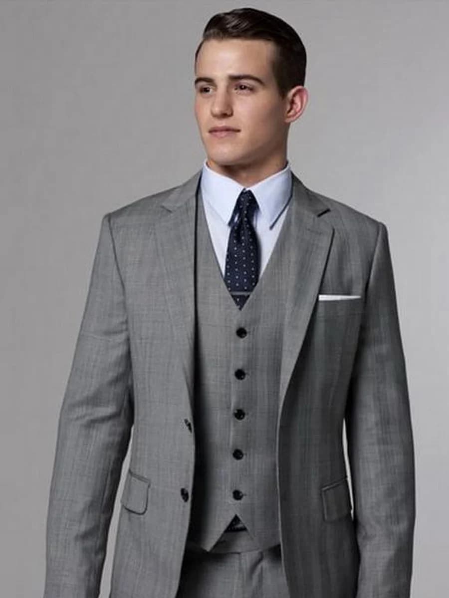 Vest Ba Mảnh Xám Ánh Bạc