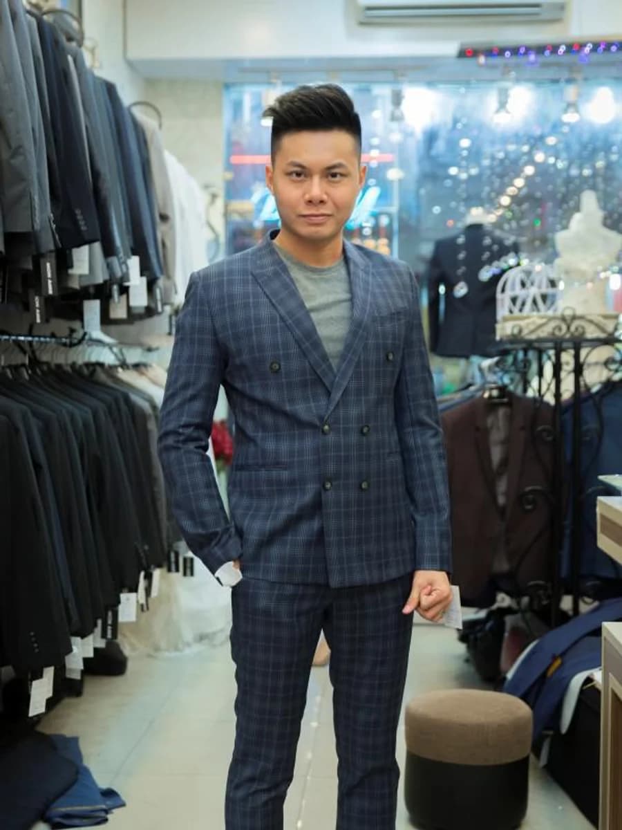 Vest Caro Navy Hai Hàng Nút