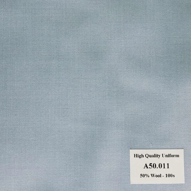 A50.011 Kevinlli V1 - Vải Suit 50% Wool - Xanh Dương Trơn