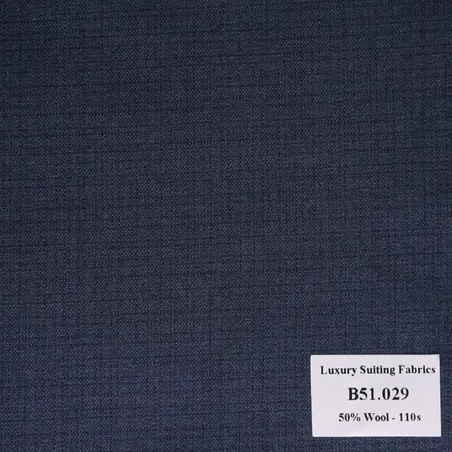 hàng ] B51.029 Kevinlli V2 - Vải Suit 50% Wool - Xanh Dương Trơn