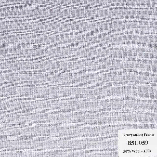 B51.059 Kevinlli V2 - Vải Suit 50% Wool - Trắng Trơn