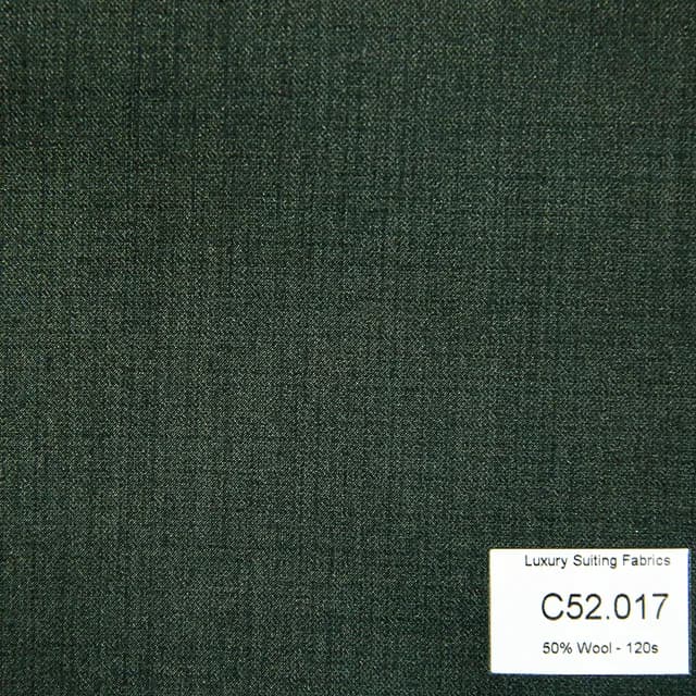 [ Call ] C52.017 Kevinlli V3 - Vải Suit 50% Wool - Xanh Lá Trơn