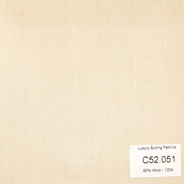hàng ] C52.051 Kevinlli V3 - Vải Suit 50% Wool - Nâu Kem Trơn