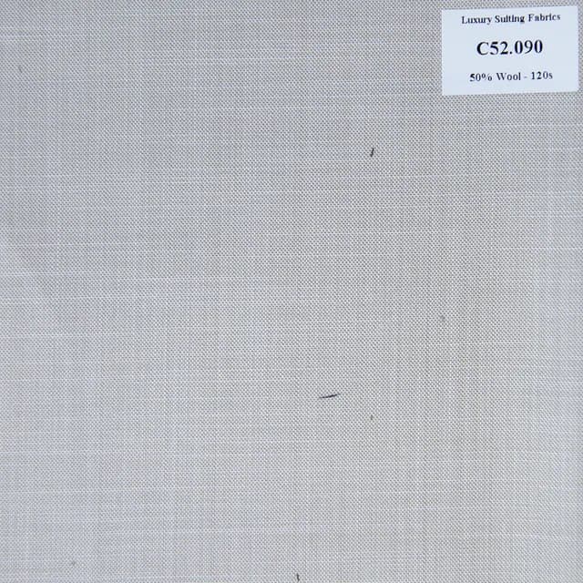 hàng ] C52.090 Kevinlli V3 - Vải Suit 50% Wool - Nâu Kem Trơn