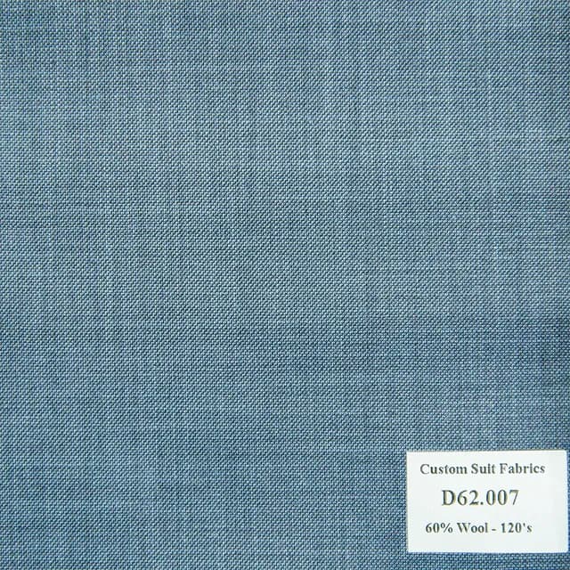 hàng ] D62.007 Kevinlli V4 - Vải Suit 60% Wool - Xanh Dương Trơn