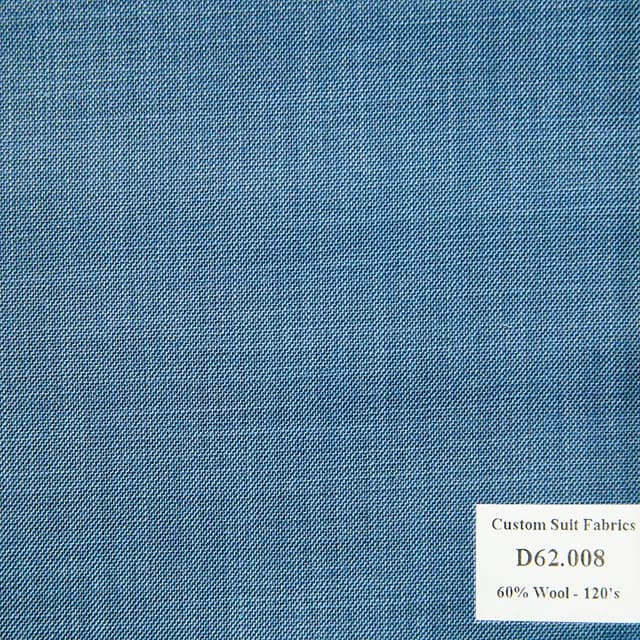 hàng ]  D62.008 Kevinlli V4 - Vải Suit 60% Wool - Xanh Dương Trơn