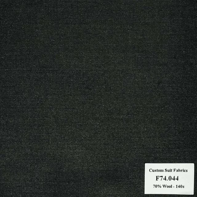 [ Liên hệ ]F74.044 Kevinlli V6 - Vải Suit 70% Wool -  Đen Trơn