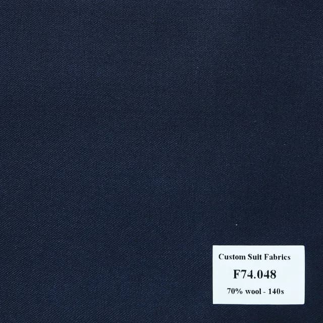 hàng ] F74.048 Kevinlli V6 - Vải Suit 70% Wool - Xanh Dương Trơn