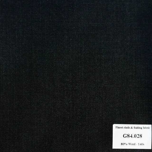 G84-028 Kevinlli V7 - Vải Suit 80% Wool - Đen Trơn