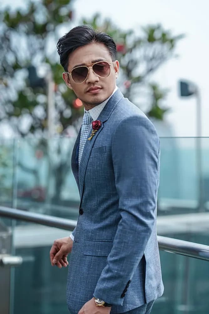 Những lý do chọn Veston cưới màu xanh .