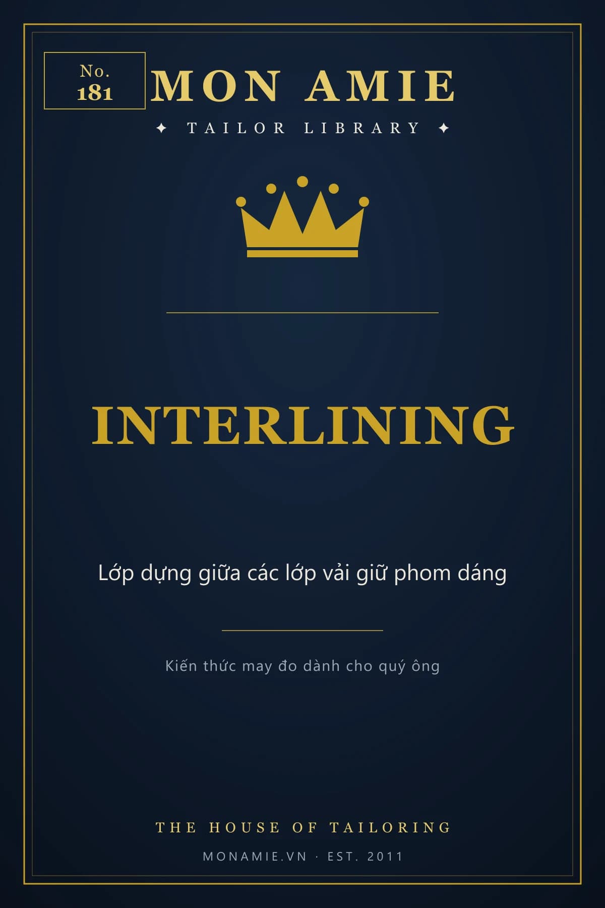Mon Amie Tailor Library cover No. 181 on interlining