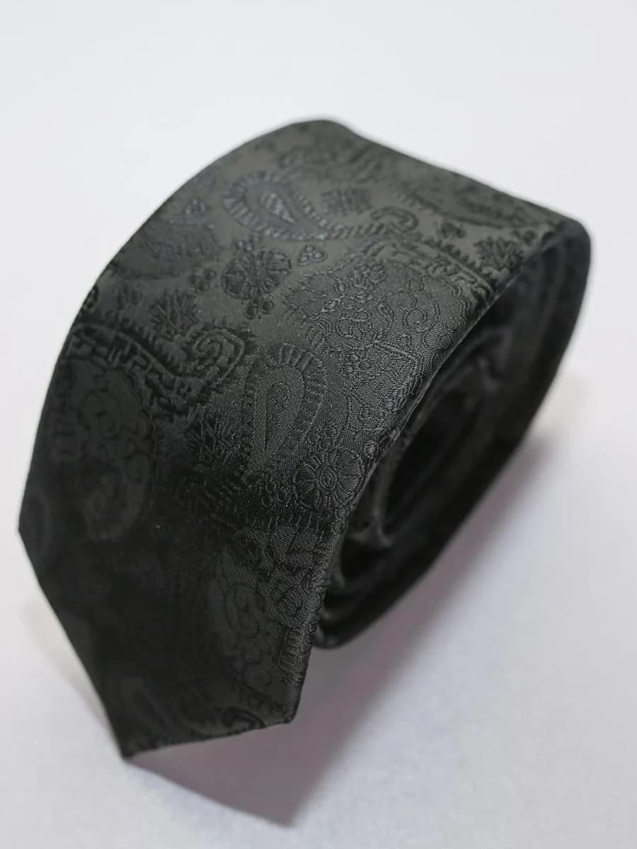 Cà Vạt Đen Paisley Chìm