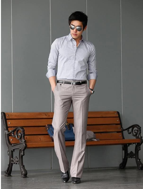 Quần Tây Xám Tro Ống Đứng