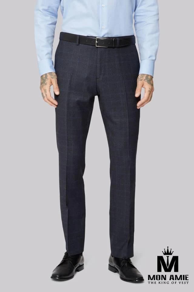 Quần Caro Ô Cửa Navy