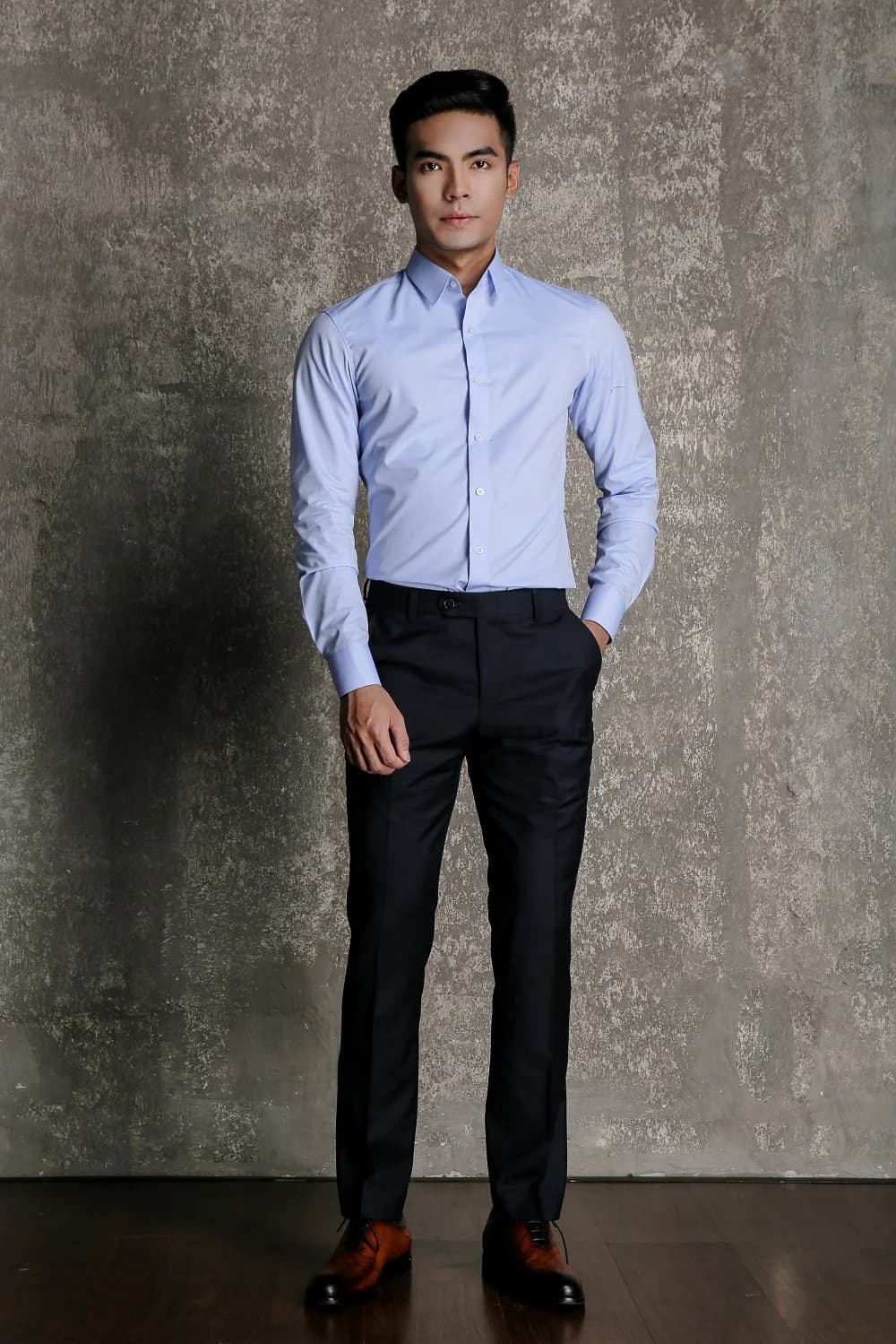 Quần Tây Xanh Navy Đậm Ống Đứng Slim