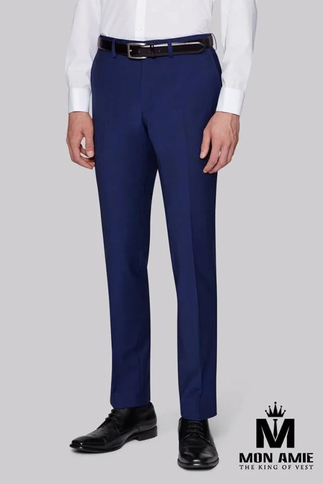 Quần Tây Xanh Royal Cobalt Ống Côn Ôm