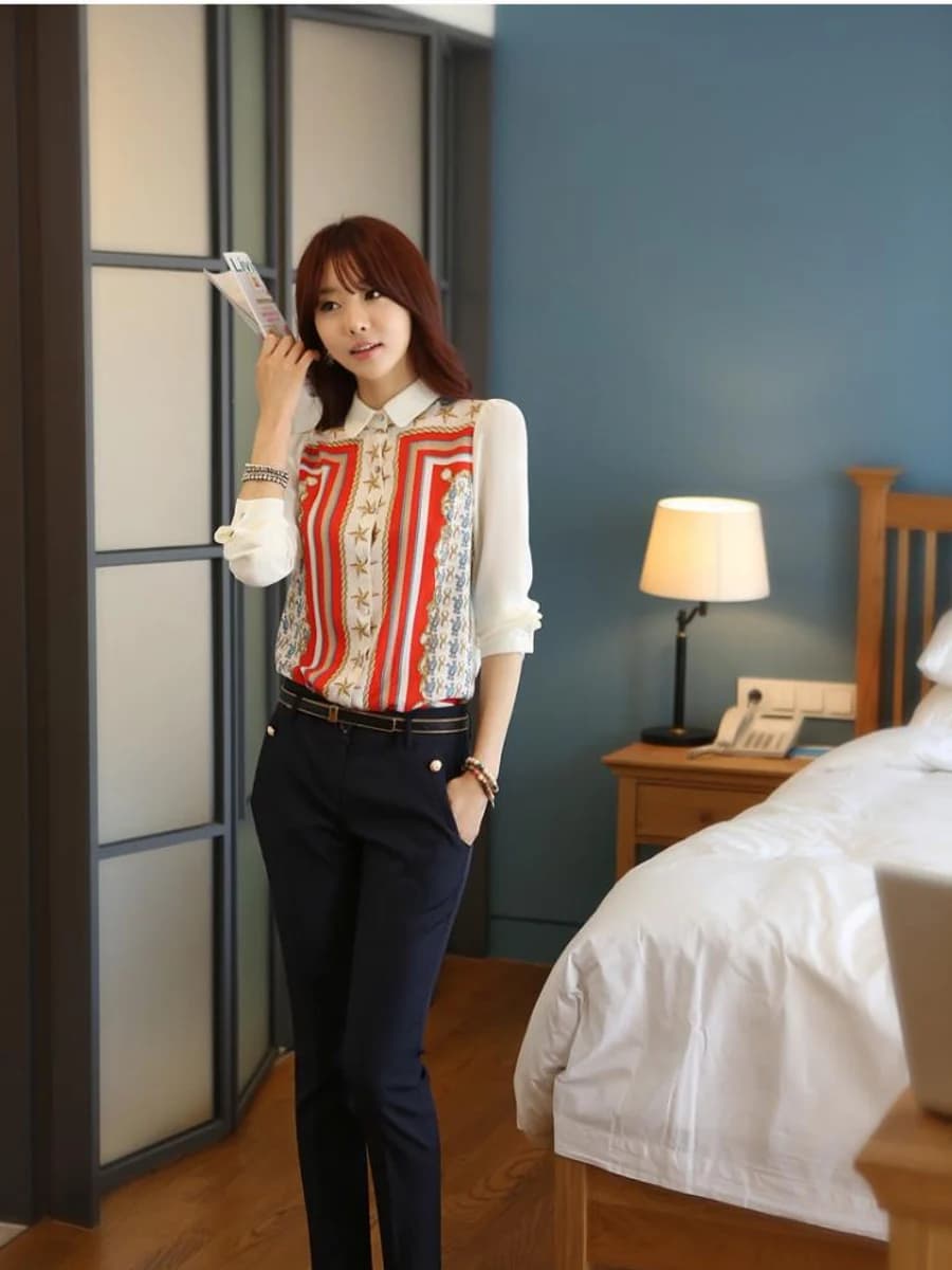 Quần Tây Nữ Navy Nút Vàng