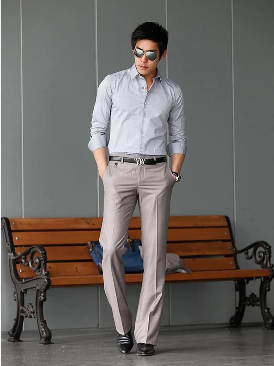 Quần Tây Xám Tro Ống Đứng