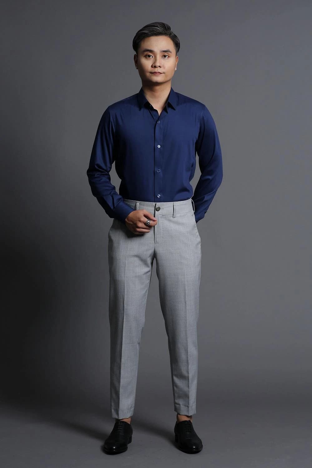 Sơ Mi Navy Mặt Lụa