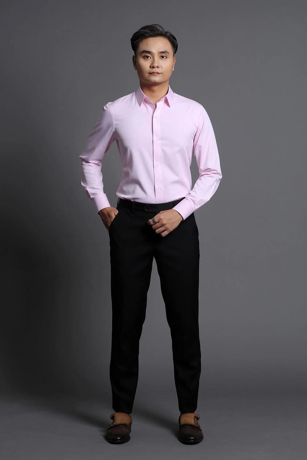 Sơ Mi Hồng Phấn Trơn Mềm