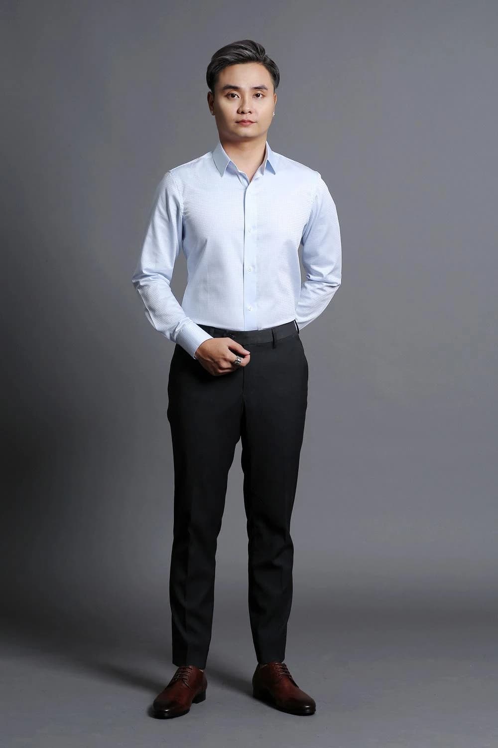 Sơ Mi Thiên Thanh Vân Caro Nhỏ