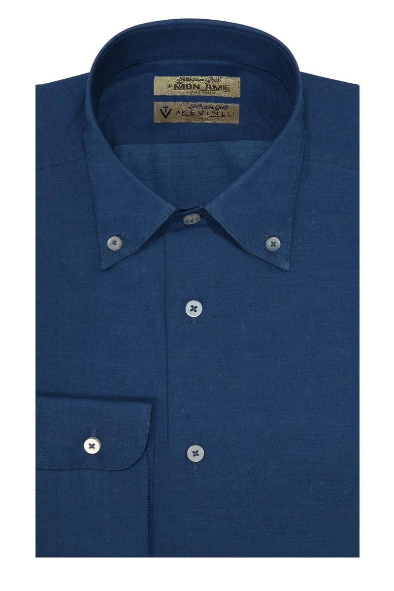 Sơ Mi Navy Cổ Cài Nút Navy sẫm