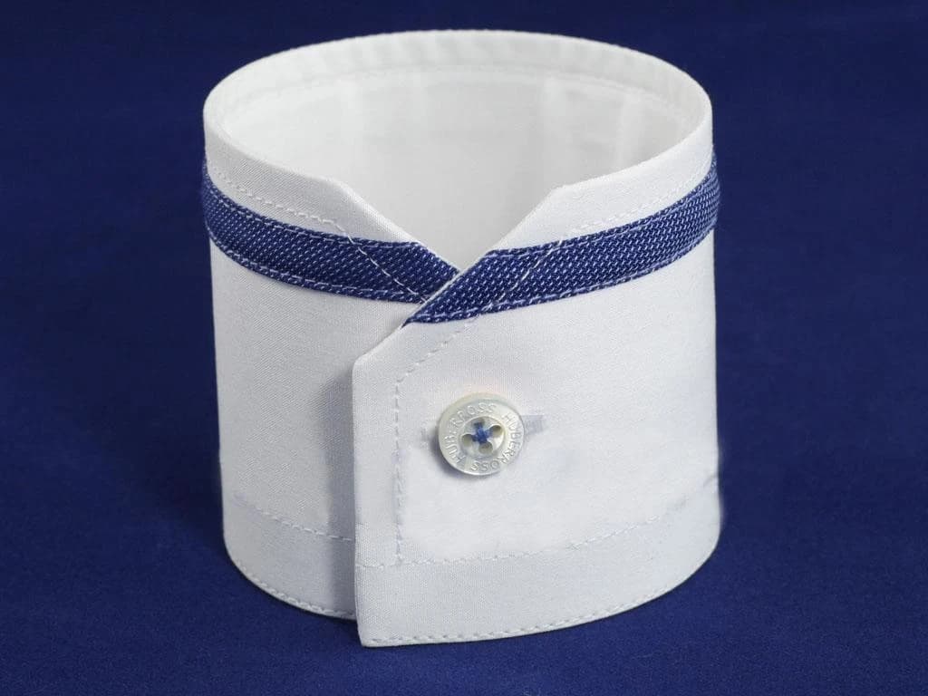 Măng-sét Trắng Viền Chỉ Navy