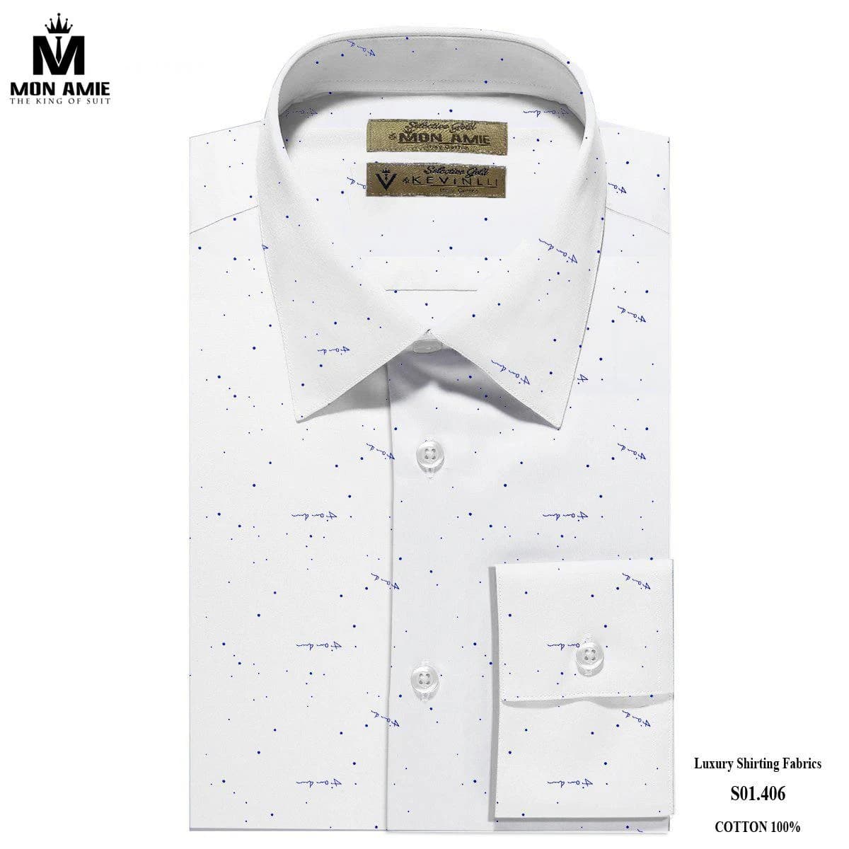 Sơ Mi Trắng Chấm Mực Xanh