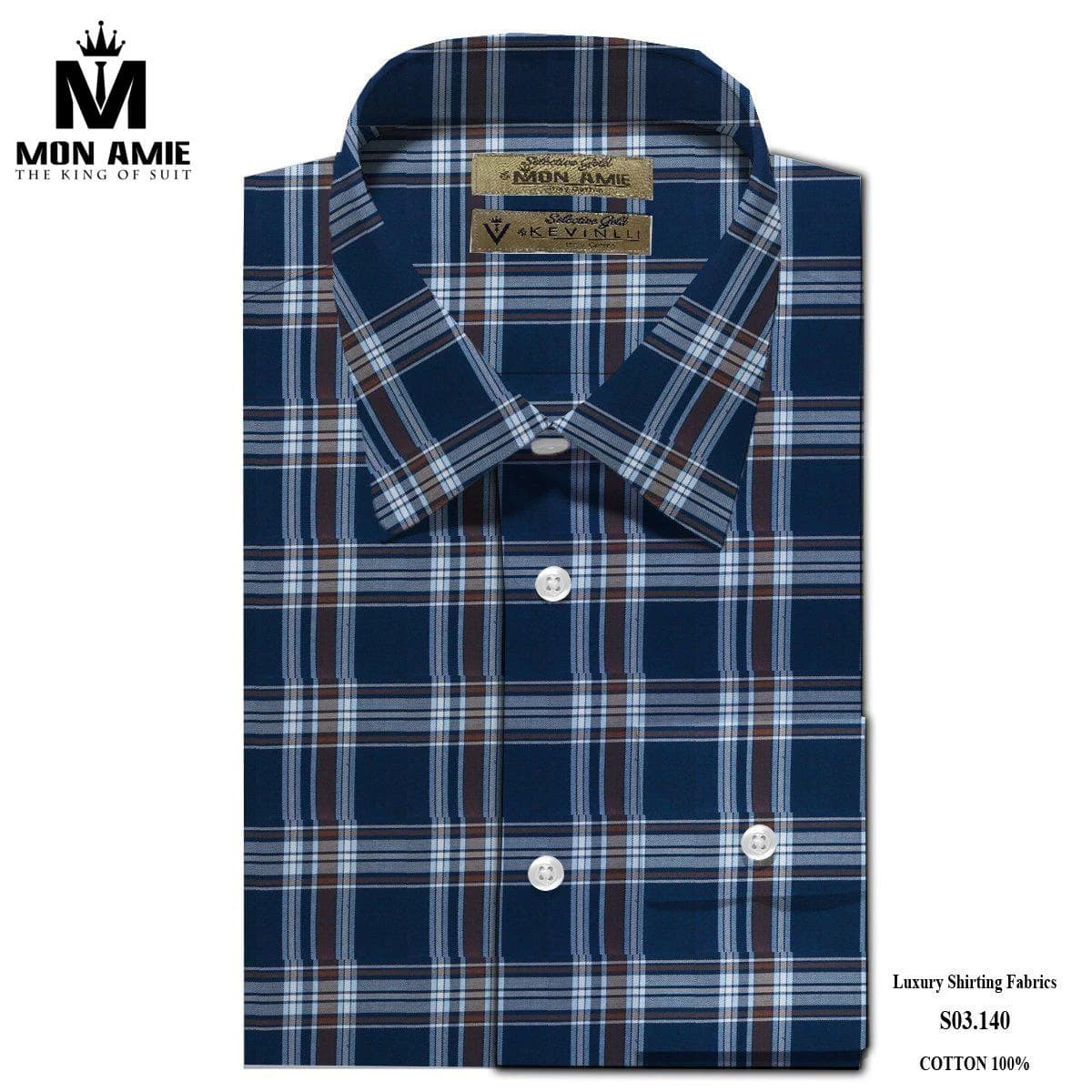 Sơ Mi Caro Navy Nâu Đỏ