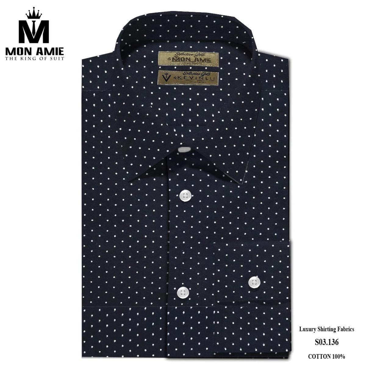 Sơ Mi Chấm Bi Navy Étoile