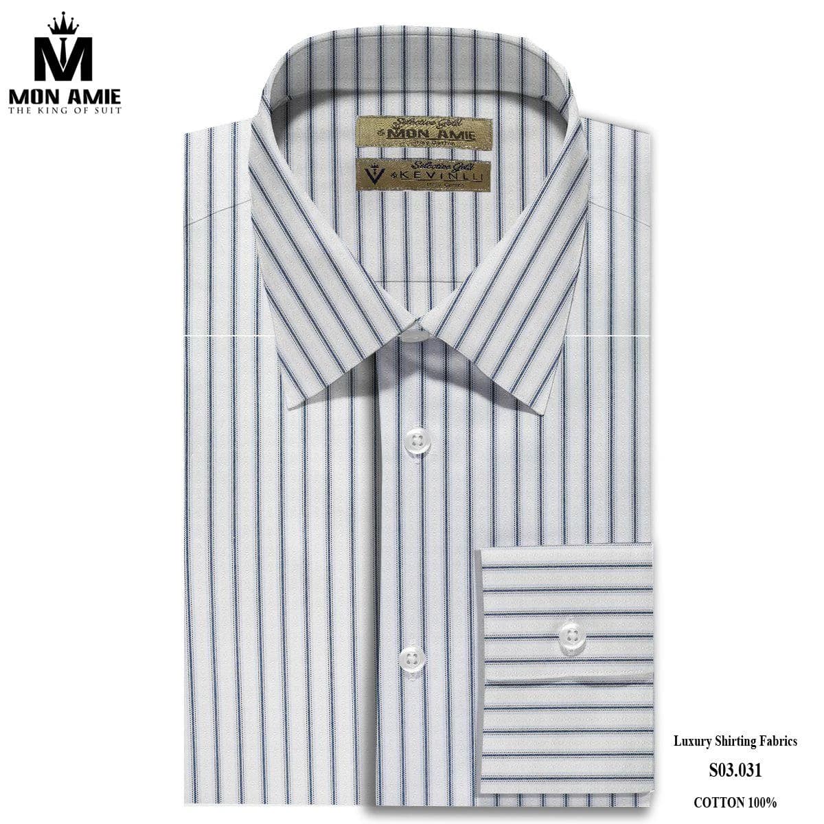 Sơ Mi Sọc Kép Xanh Navy
