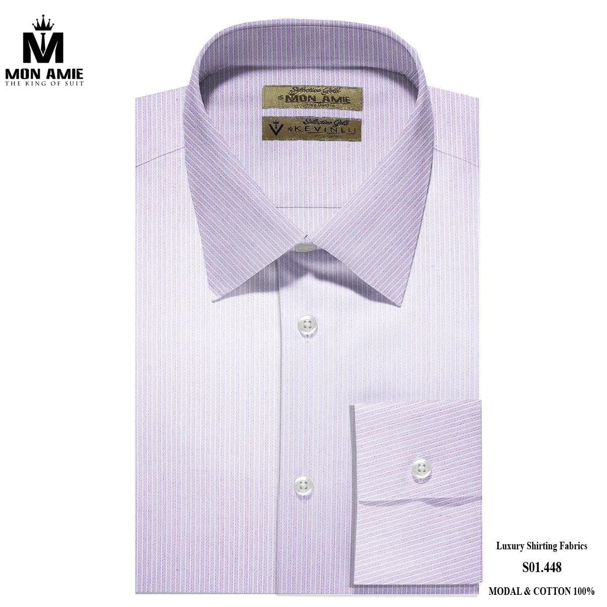 Sơ Mi Tím Lavender Sọc Mảnh