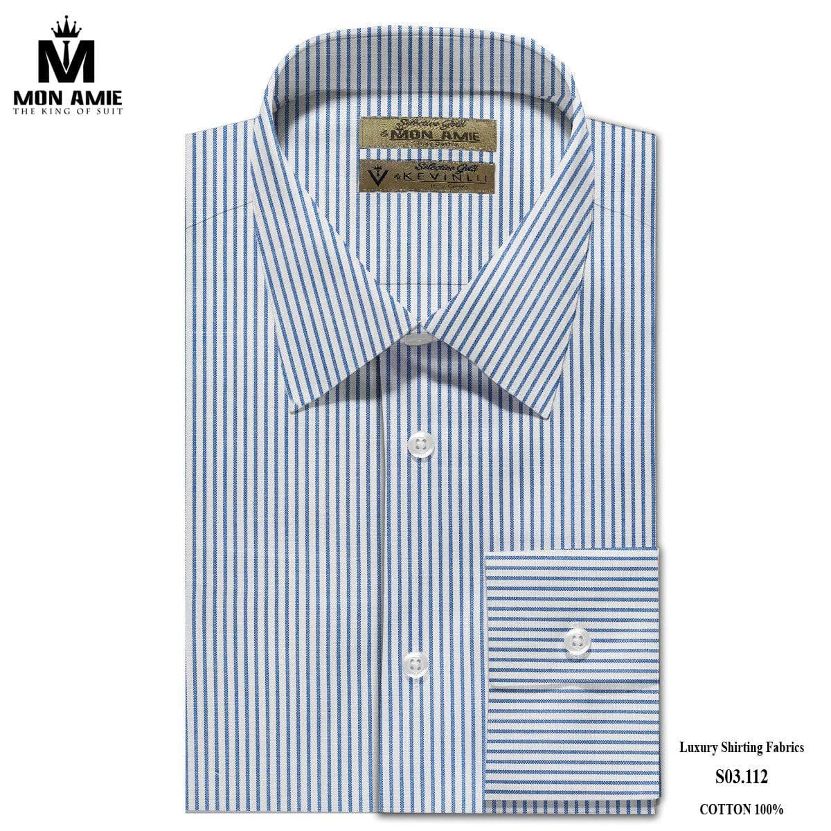 Sơ Mi Sọc Bengal Xanh Cobalt