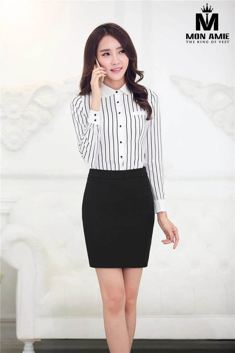 Sơ Mi Nữ Sọc Đen Trắng