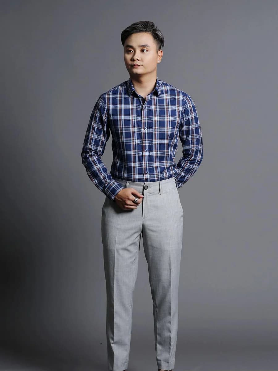 Sơ Mi Caro Lớn Navy Đỏ