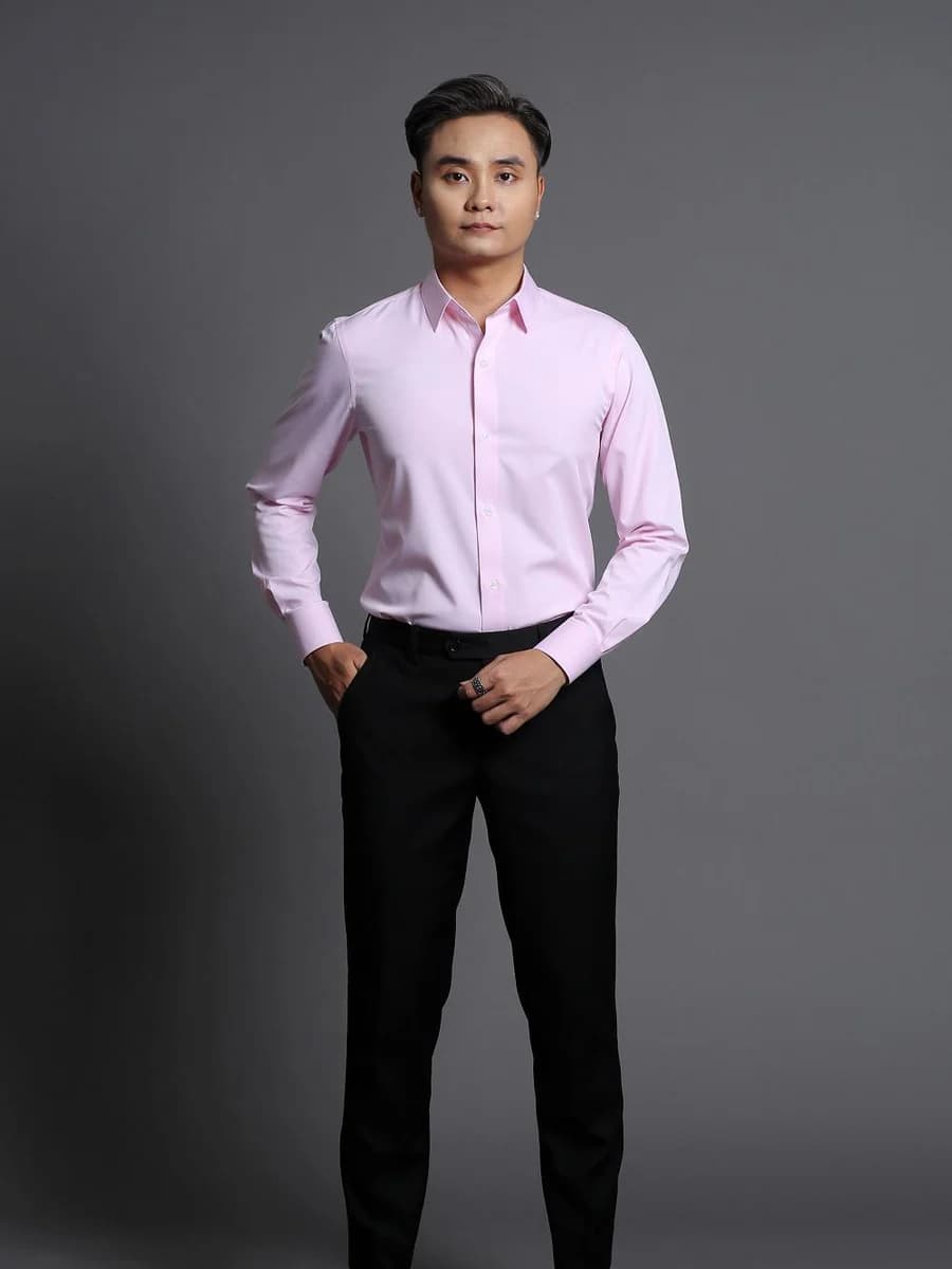Sơ Mi Hồng Phấn Trơn Mềm