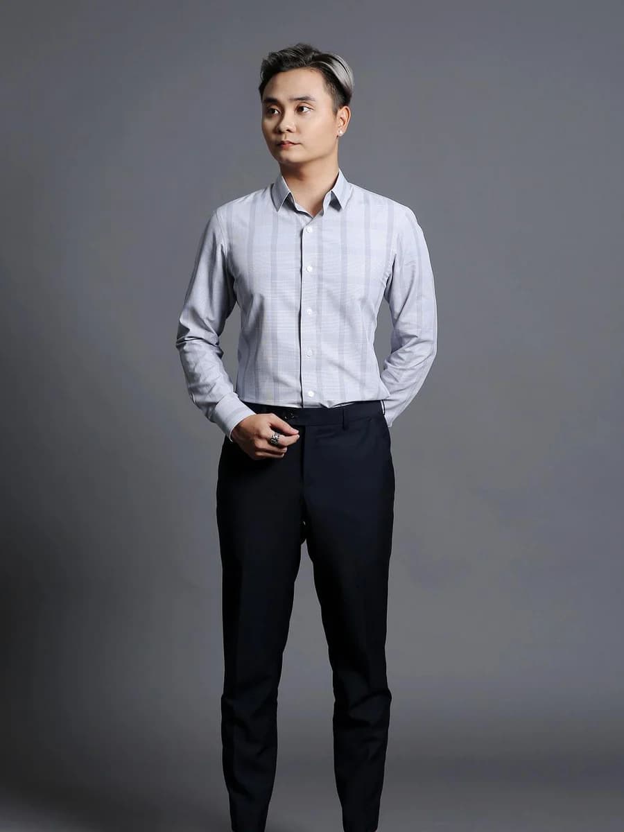 Sơ Mi Xám Kẻ Ô Cửa Sổ