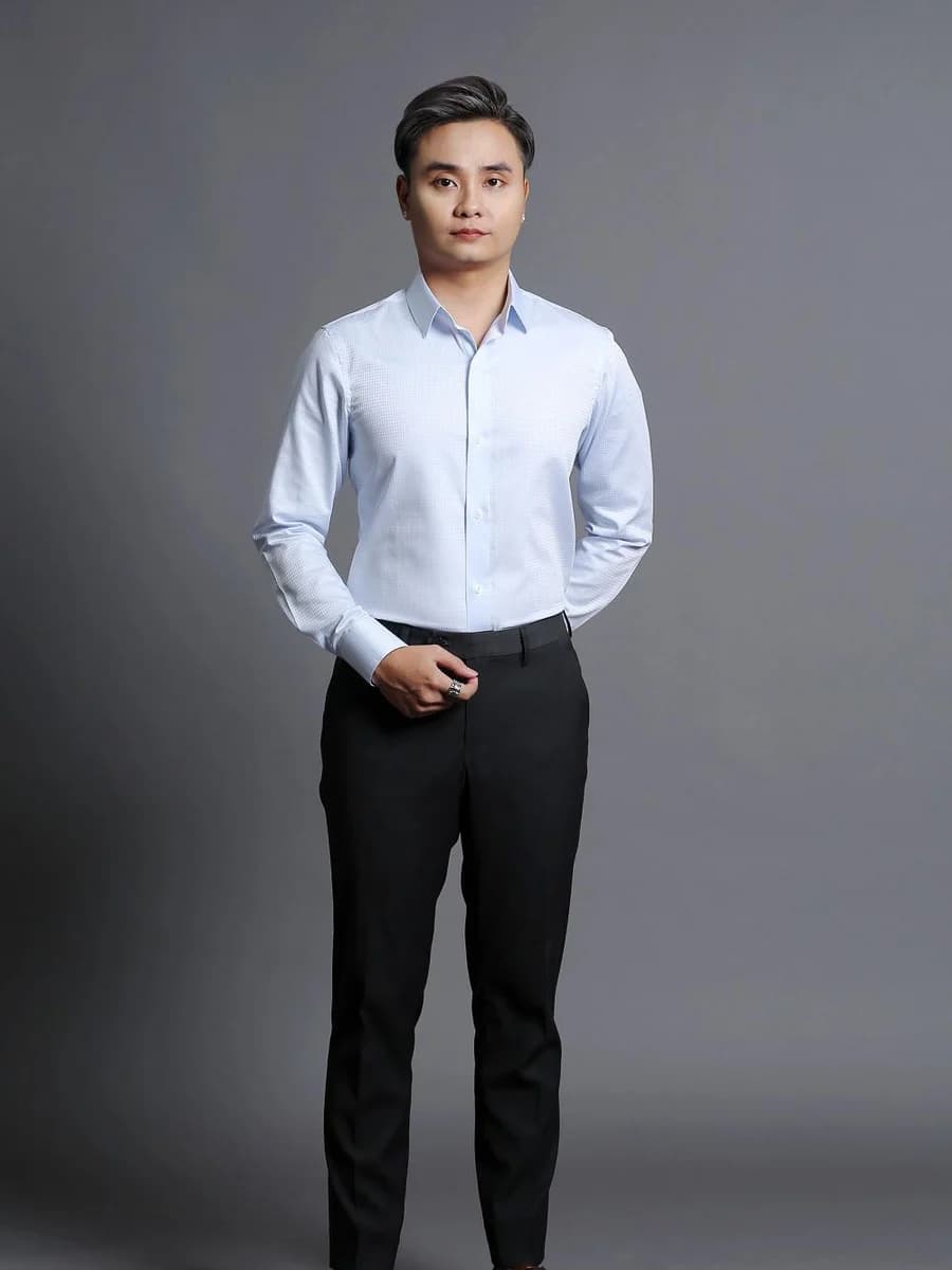 Sơ Mi Thiên Thanh Vân Caro Nhỏ
