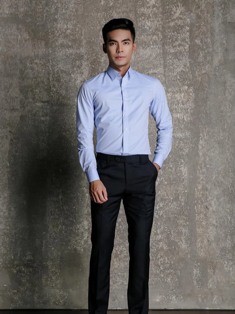 Sơ Mi Xanh Da Trời Trơn Mộc