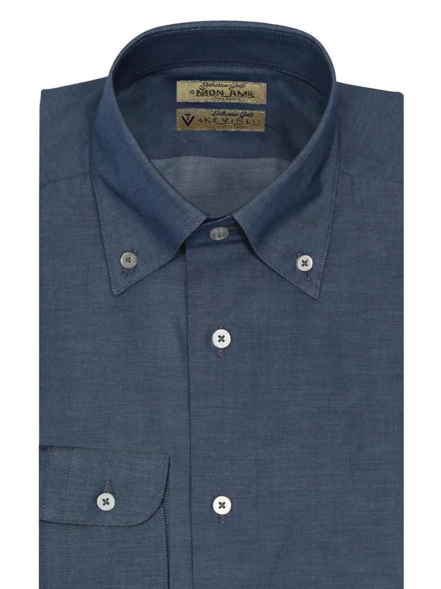 Sơ Mi Chambray Xanh Đá