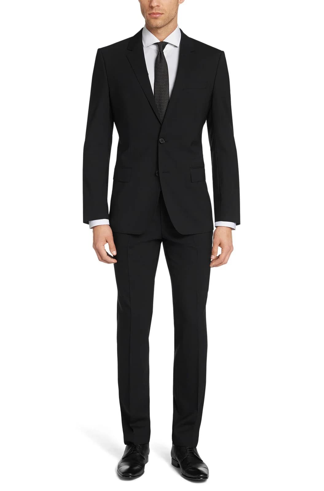 Suit Đen Trơn Hai Nút Cổ Điển