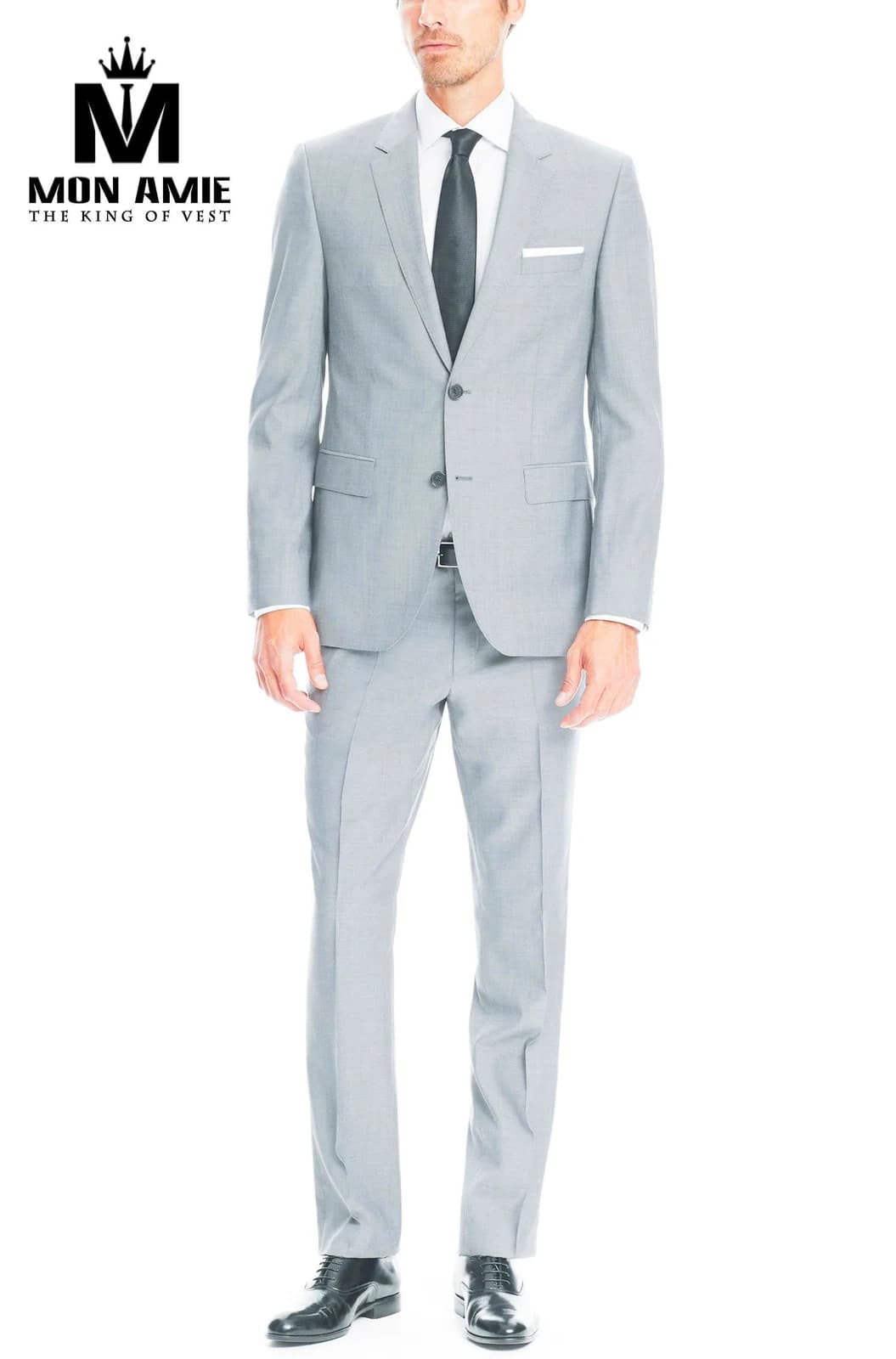 Suit Xám Bạc Phom Ôm