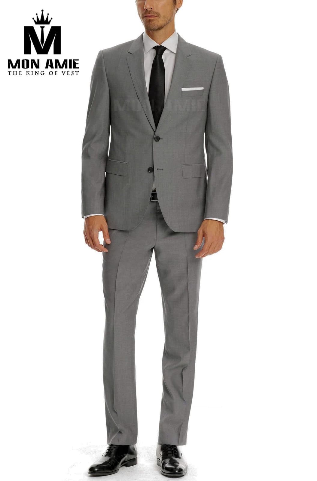 Suit Xám Tro Hai Nút