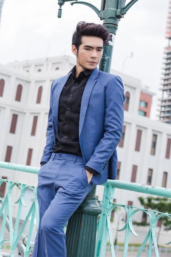Vest Xanh Coban Sơ Mi Đen