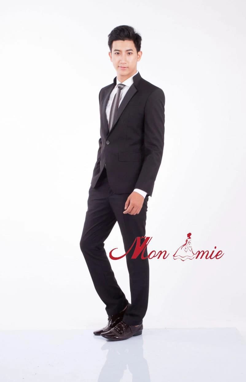 Vest Đen Cổ Dựng Thanh Lịch